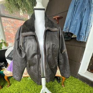 Leather Bomber Jacket